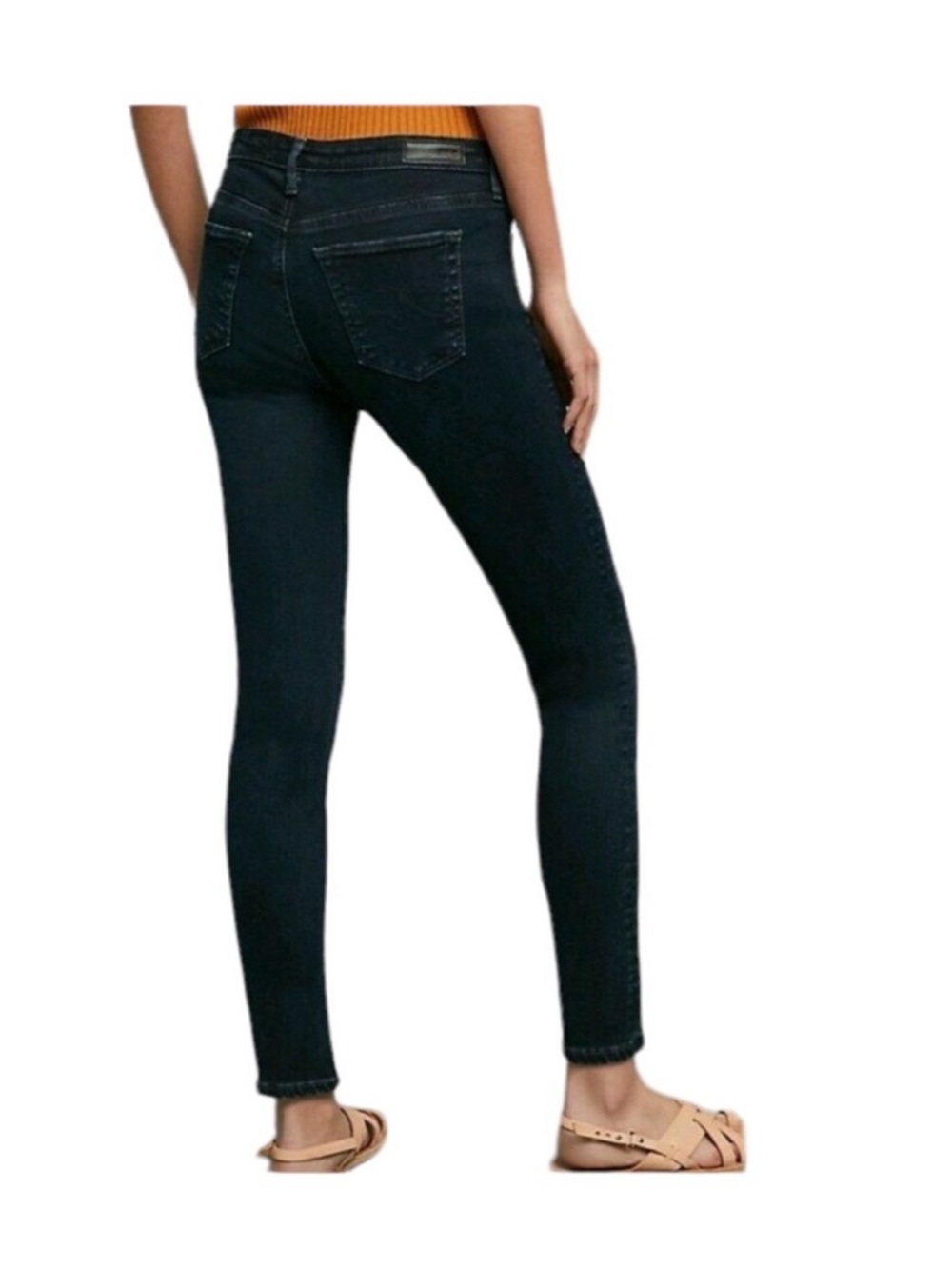 Anthropologie x AG The Abbey Skinny Jean in Black, Size 27
